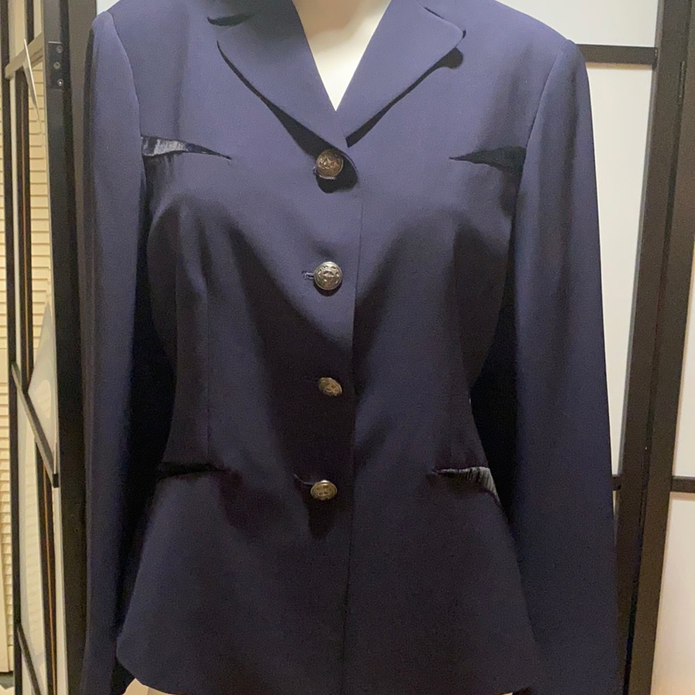 Brand Tahari , size 8, navy blue, 100% polyester , used
